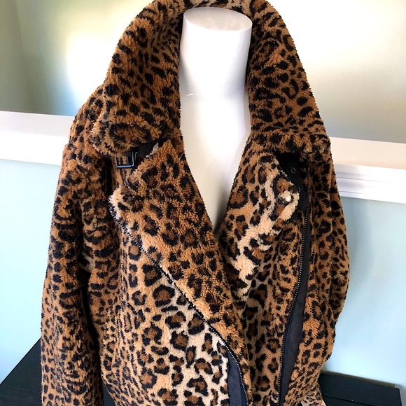 Levi’s Women's Moto Jacket Leopard Print Faux M - Picture 2 of 16